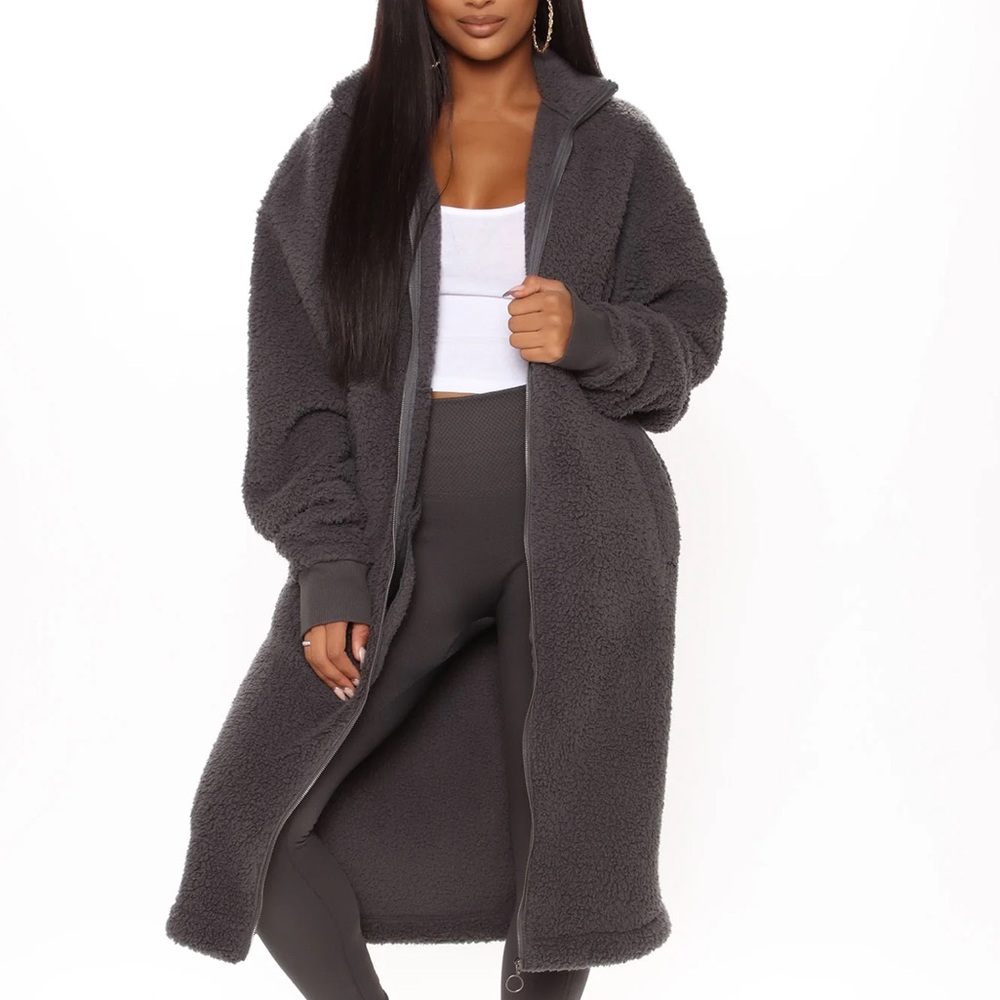 Cabin Stay Sherpa charcoal jacket